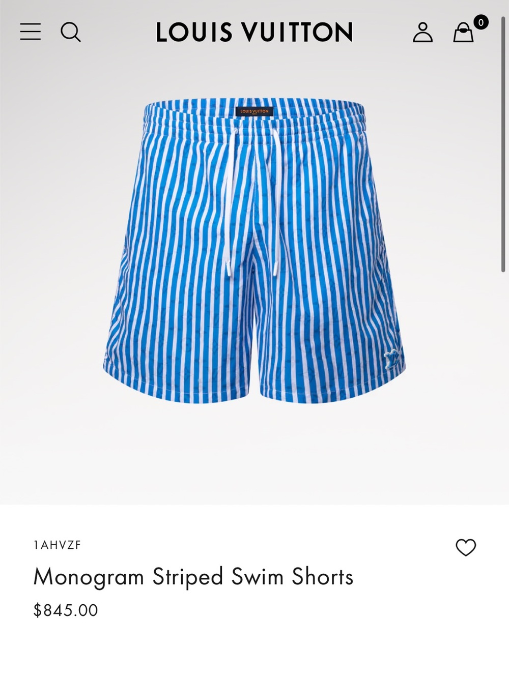 Louis Vuitton Monogram Striped Swim Shorts
